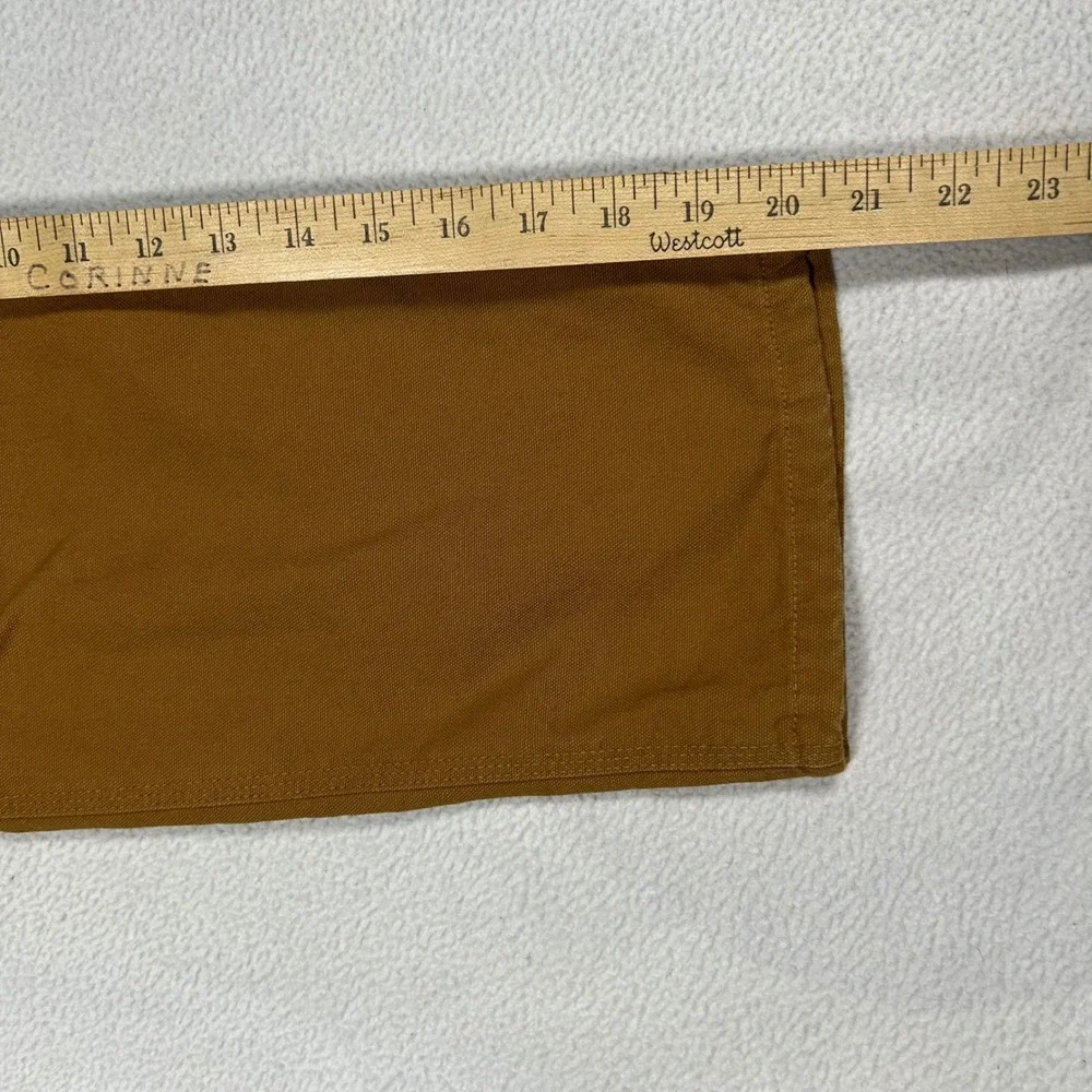Carhartt Carpenter Pants Kids Size 7 Brown Flannel Lined Duck Canvas Plaid Cuff